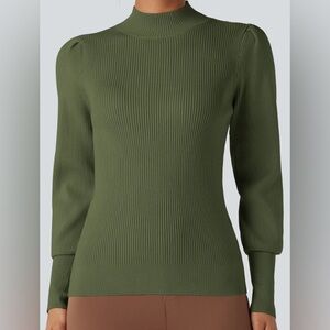 Halara Mock Neck Puff Long Sleeve Sweater Sz XL